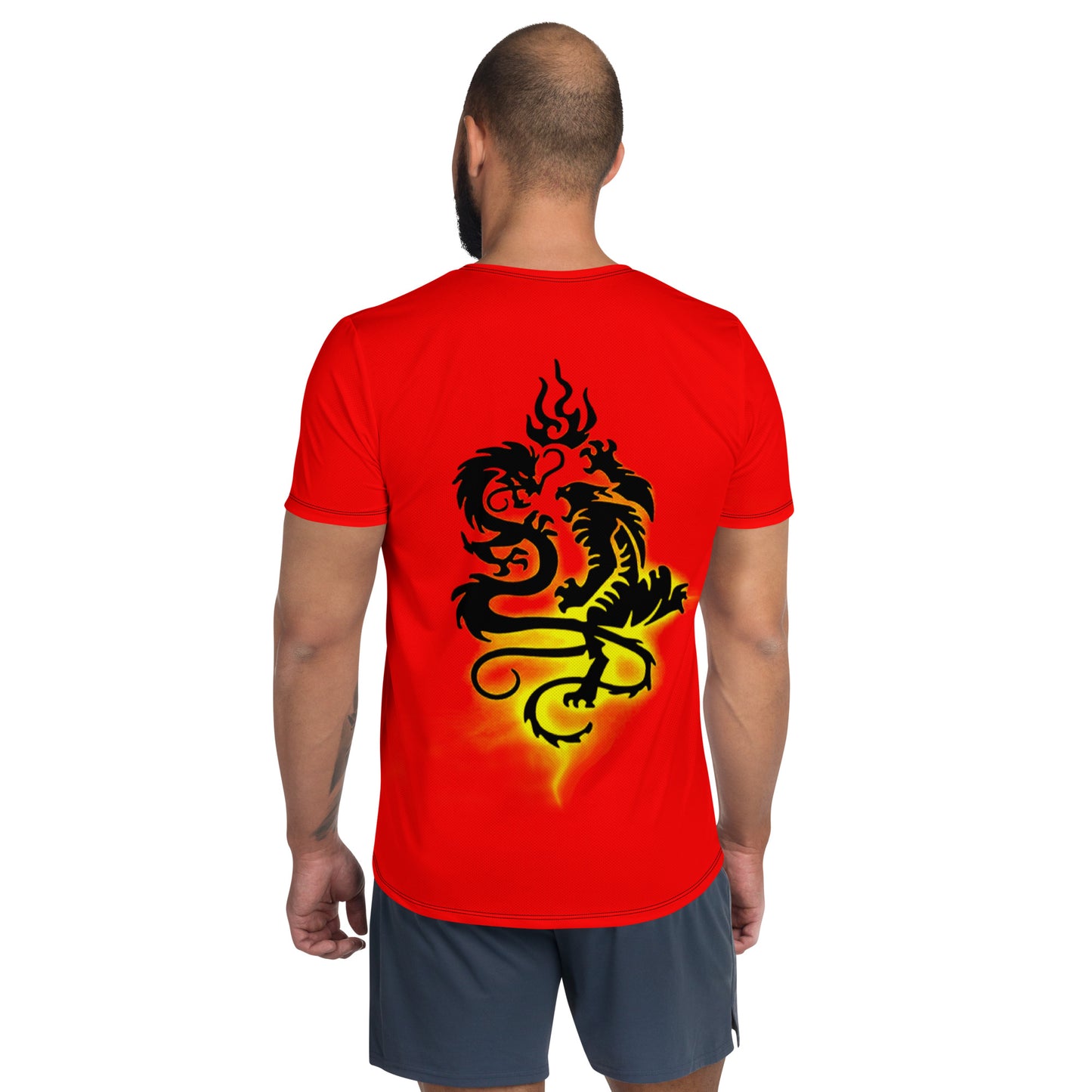 Dragon Versus Tiger Men's Athletic T-shirt