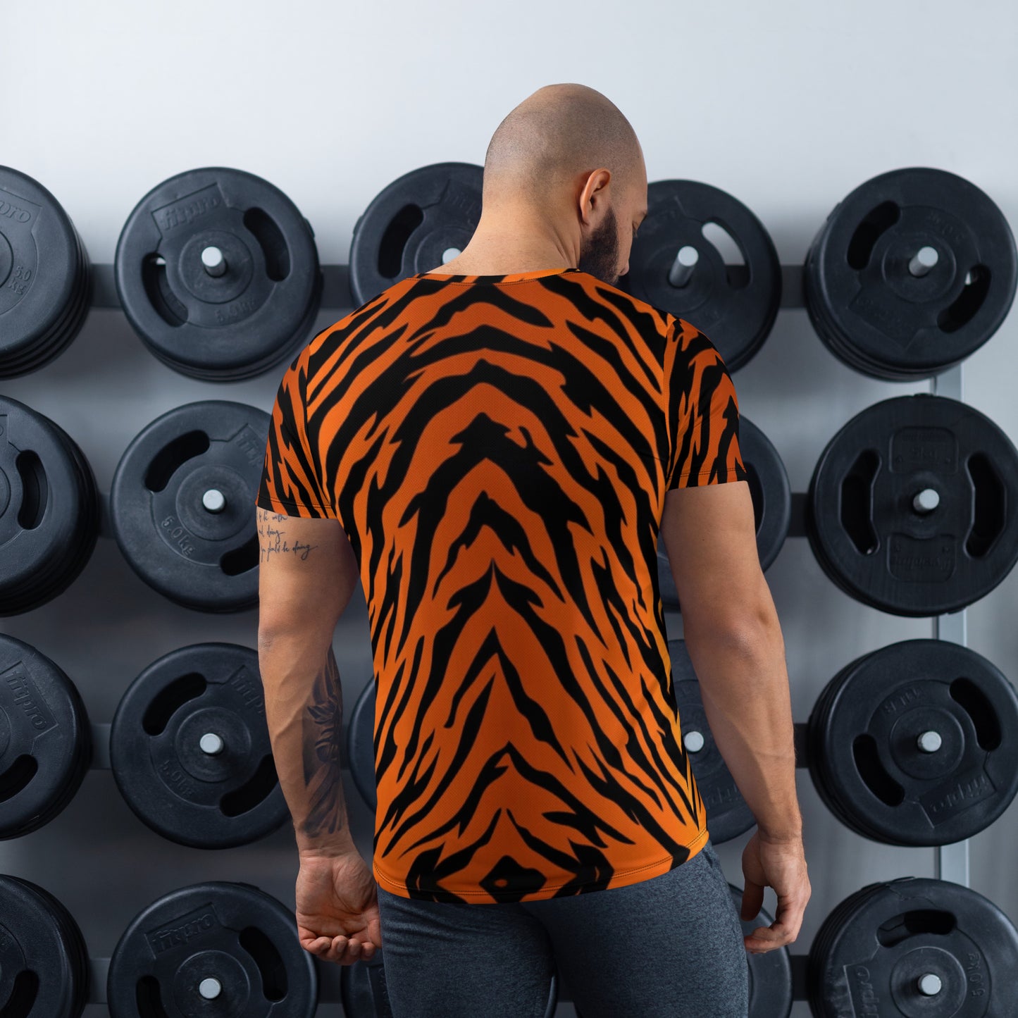 Bengal Tiger Stripe Men's Athletic T-shirt