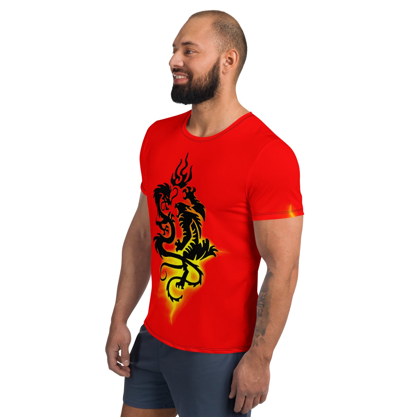 Dragon Versus Tiger Men's Athletic T-shirt