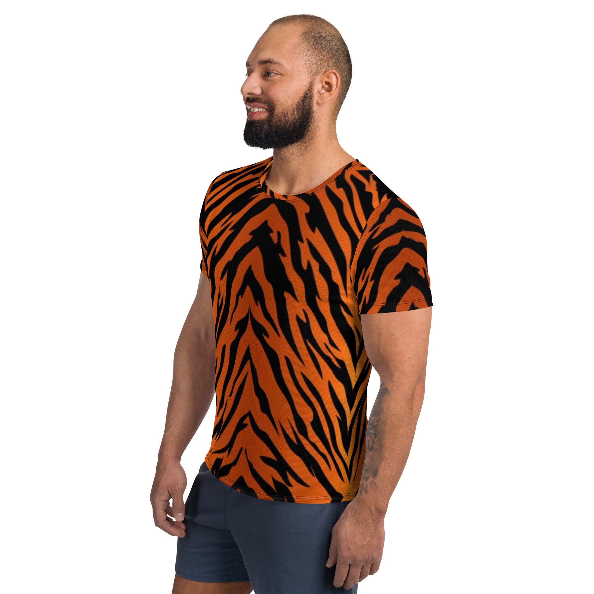 Bengal Tiger Stripe Men's Athletic T-shirt