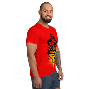 Dragon Versus Tiger Men's Athletic T-shirt