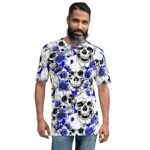 Skulls and Blue Blossoms T-shirt