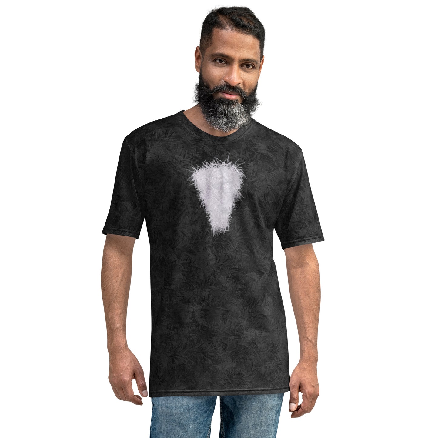 Black Cat with White Bib Fur Print Unisex T-shirt