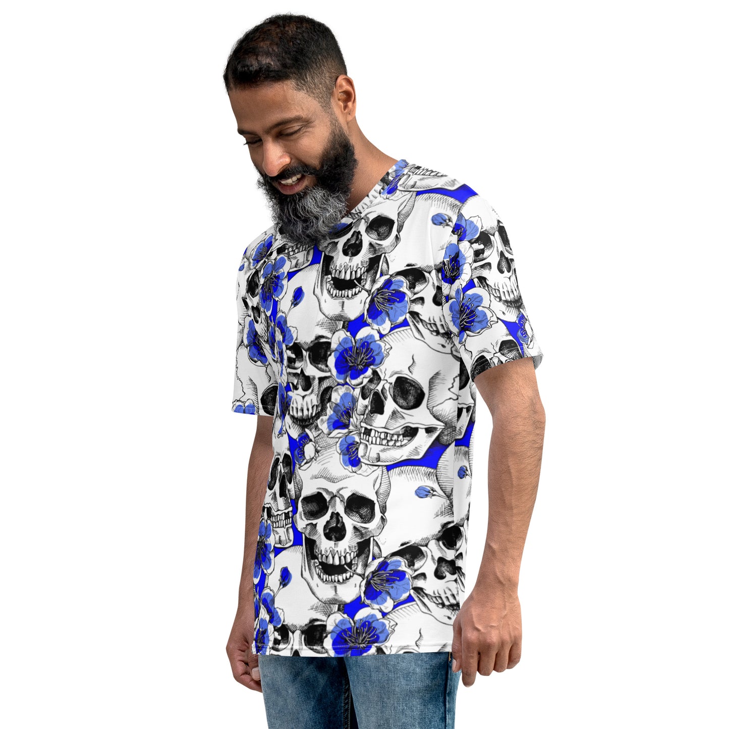 Skulls and Blue Blossoms T-shirt