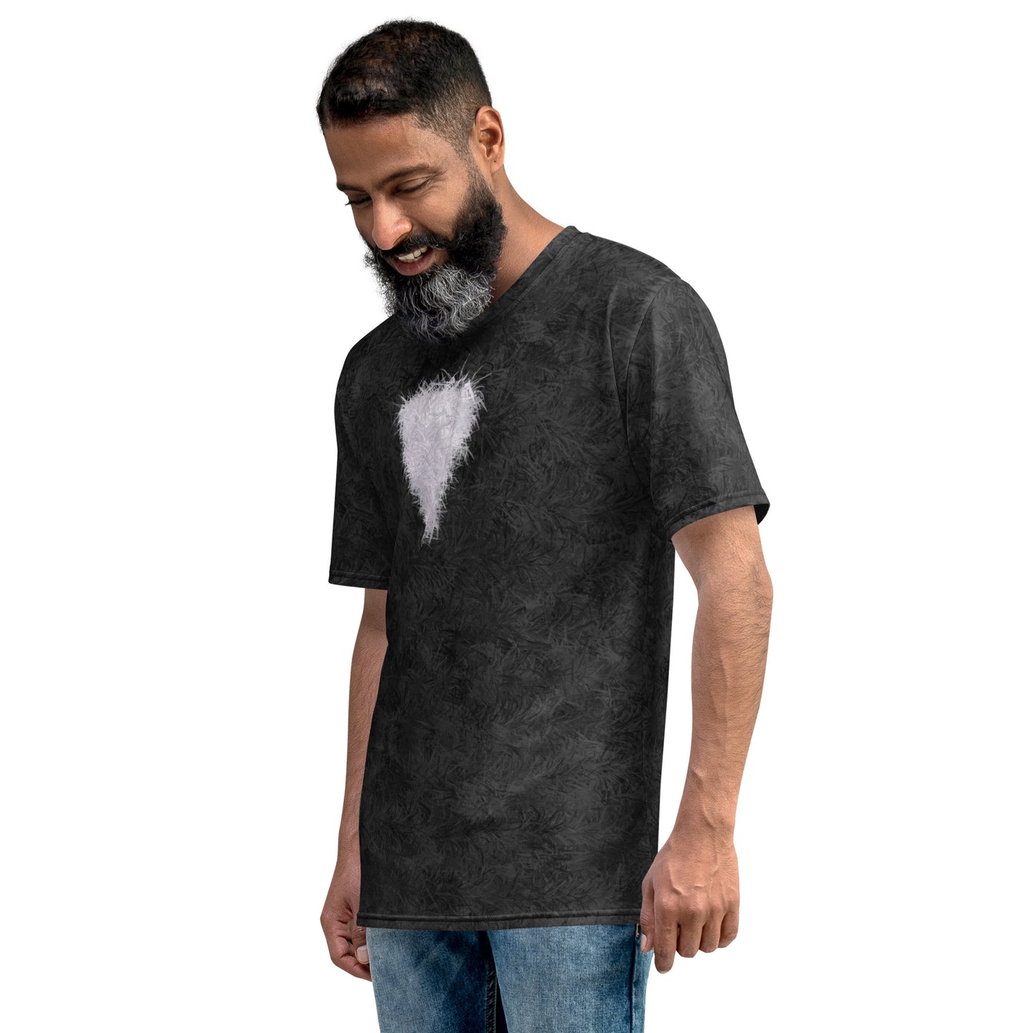 Black Cat with White Bib Fur Print Unisex T-shirt