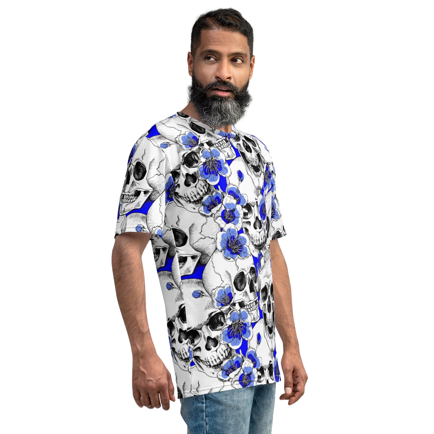 Skulls and Blue Blossoms T-shirt