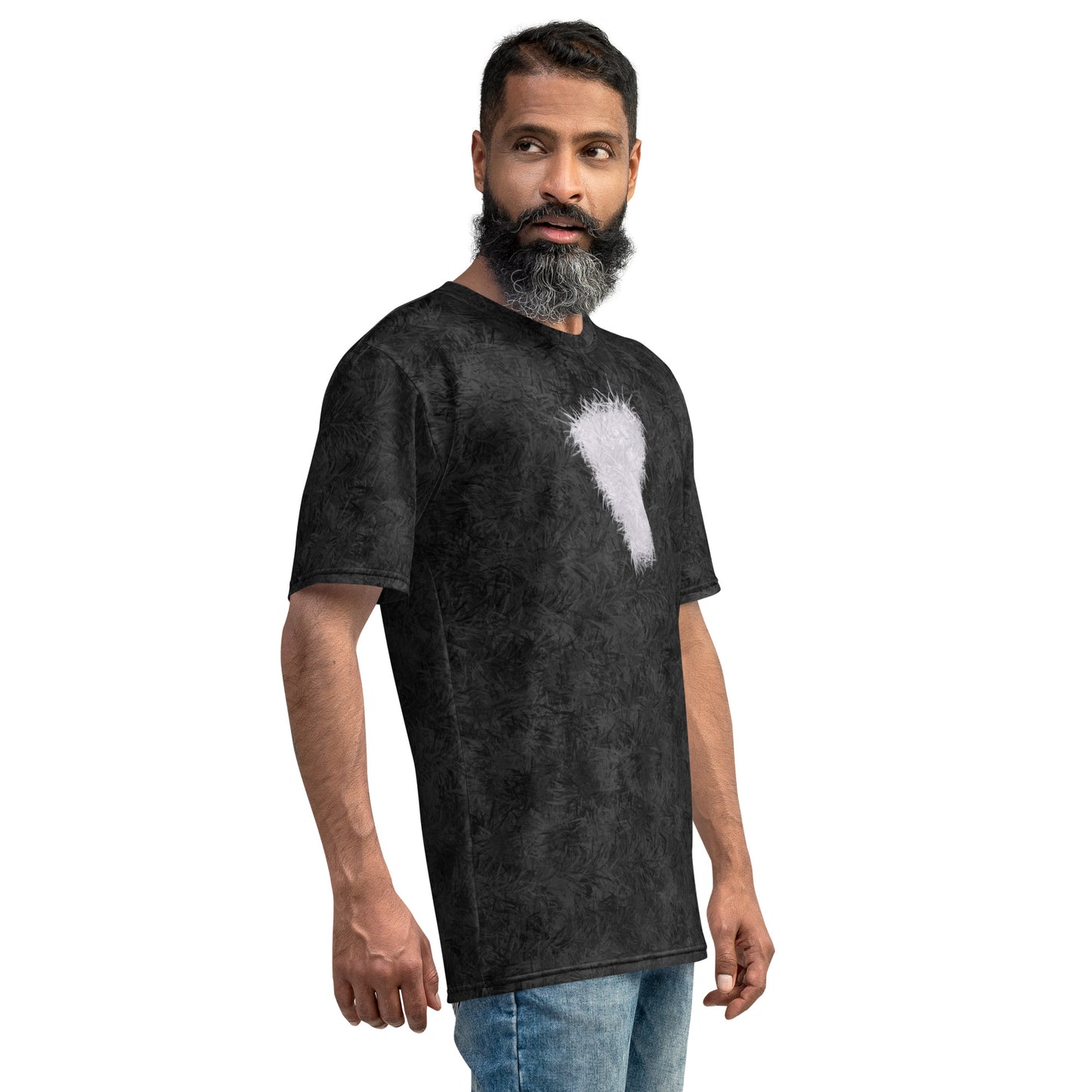 Black Cat with White Bib Fur Print Unisex T-shirt