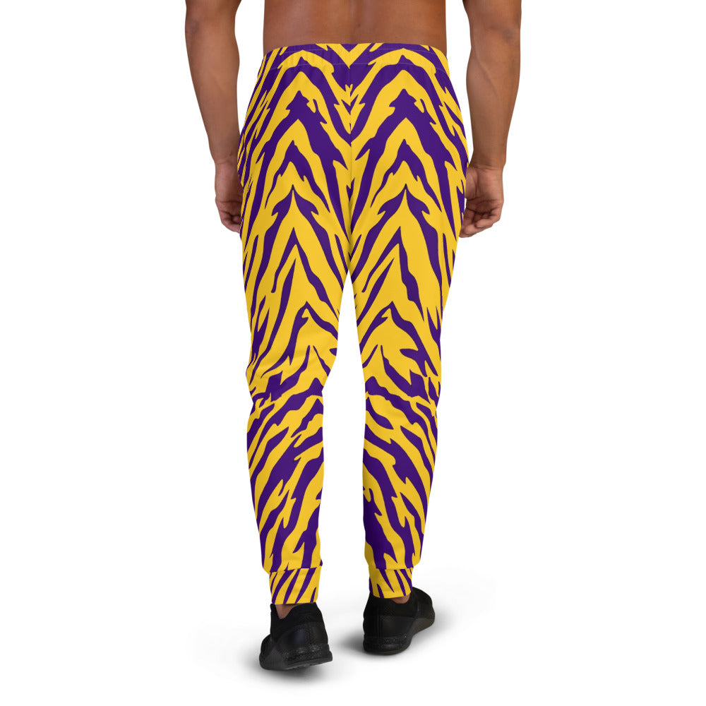 Purple and Gold Tiger Striped Slim Fit Men's Joggers