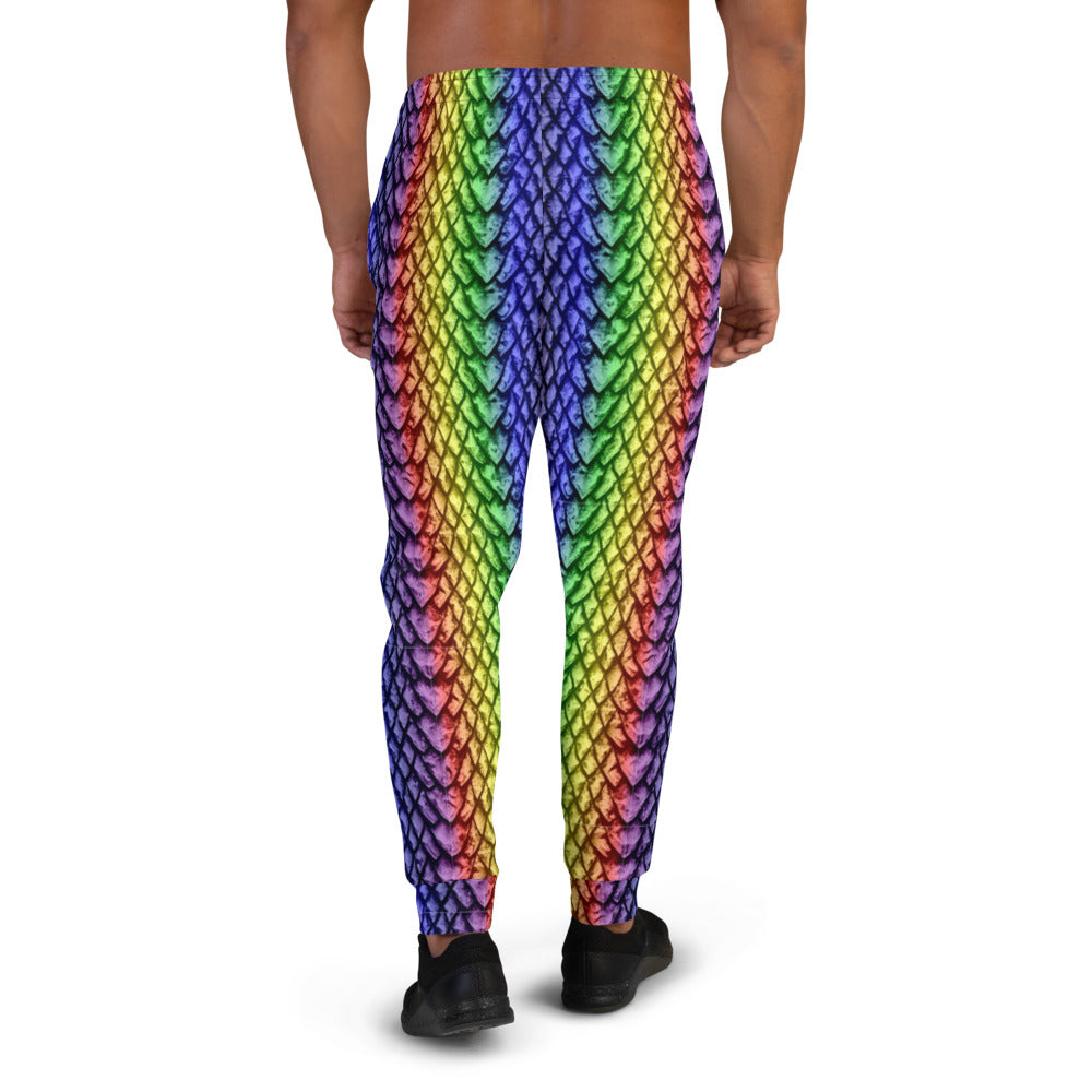 Rainbow Dragon Scale Men's Slim Fit Joggers