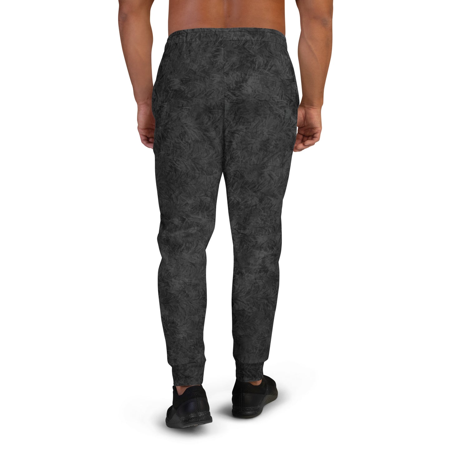 Black Cat Fur Print Men's Slim Fit Joggers