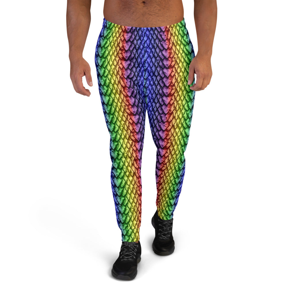 Rainbow Dragon Scale Men's Slim Fit Joggers