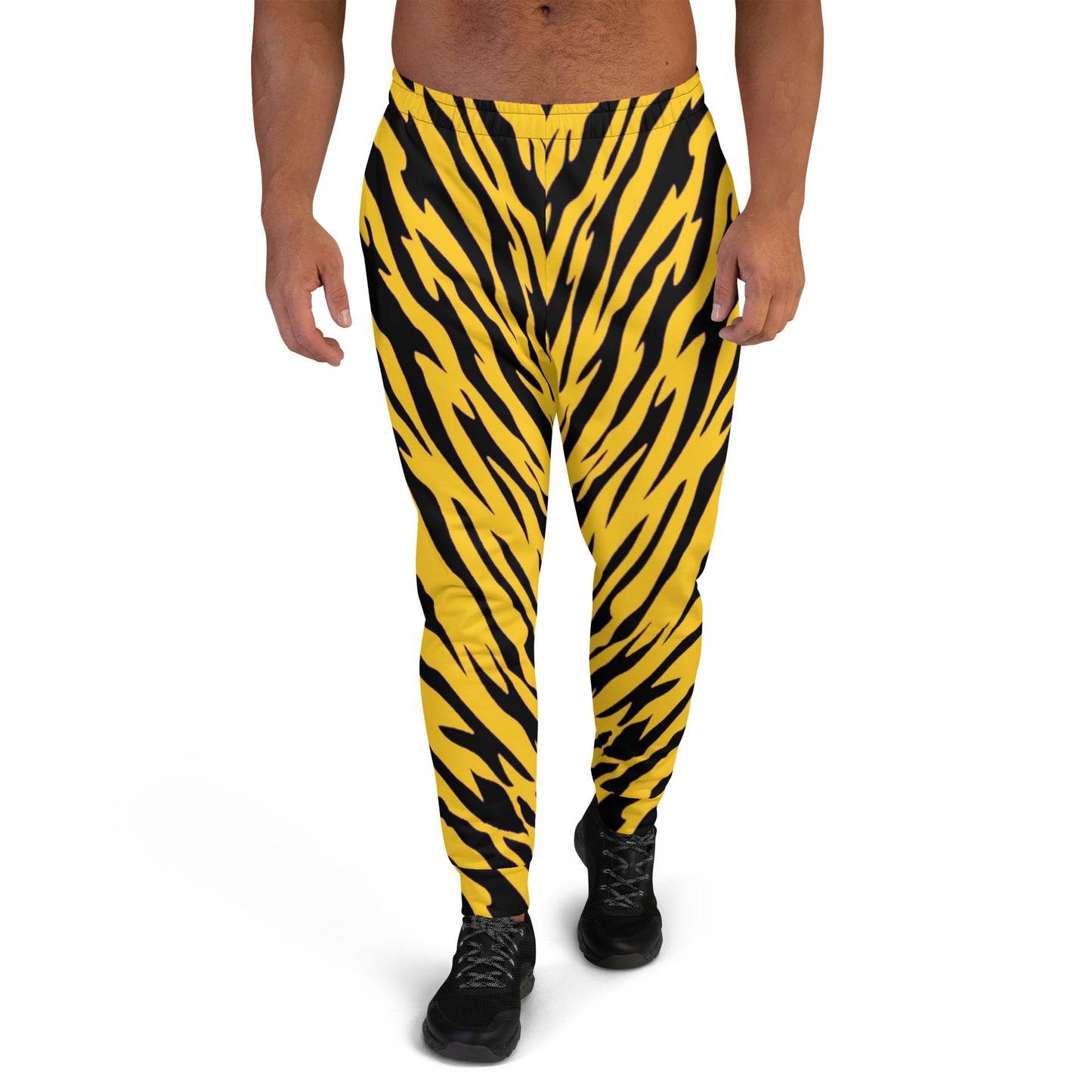 Black and Gold Tiger Stripes Men's Slim Fit Joggers