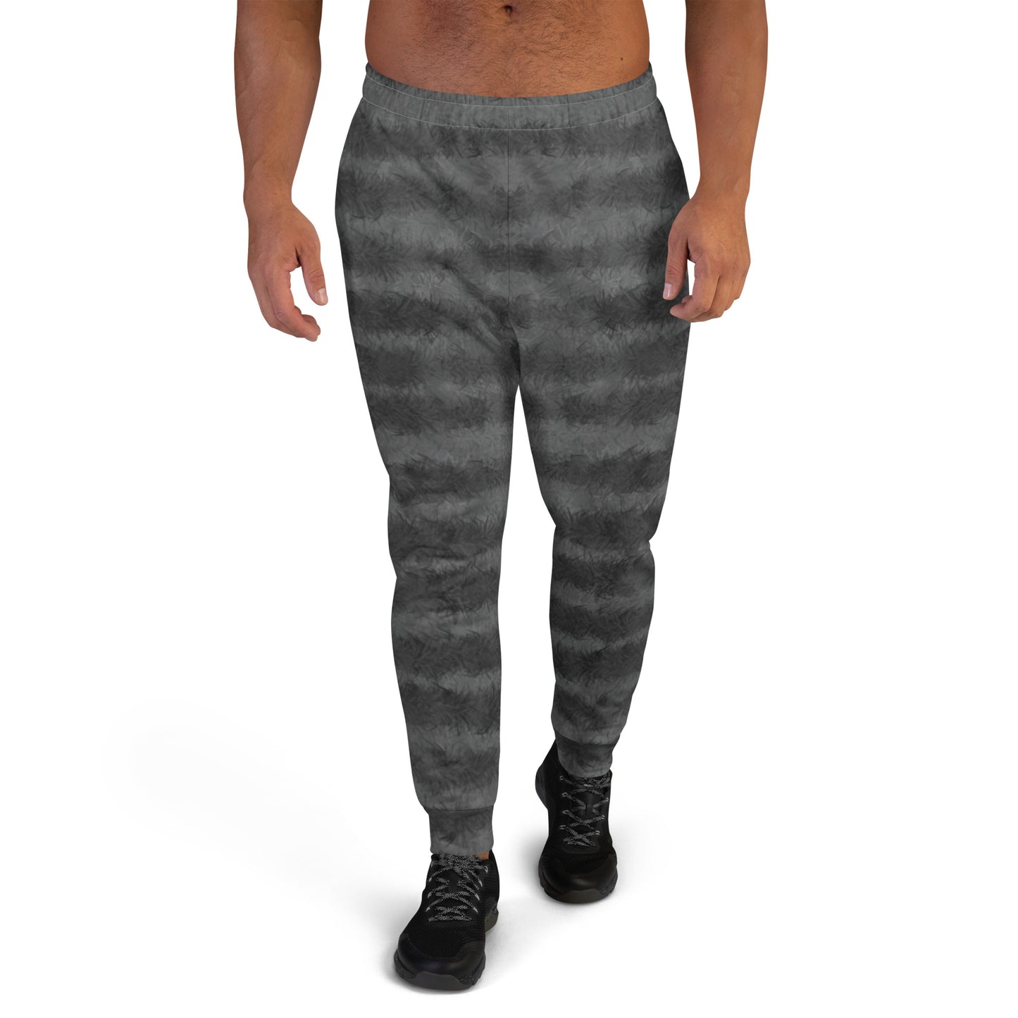 Grey Tabby Cat Fur Men's Slim Fit Joggers