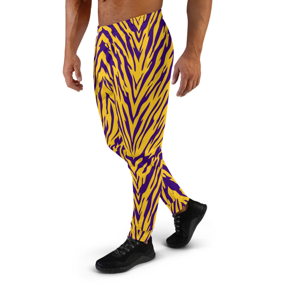 Purple and Gold Tiger Striped Slim Fit Men's Joggers