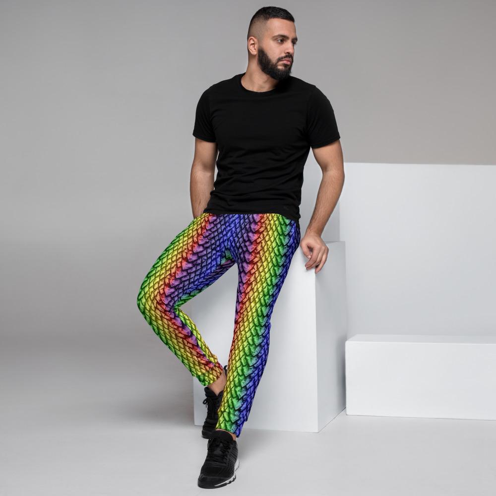 Rainbow Dragon Scale Men's Slim Fit Joggers