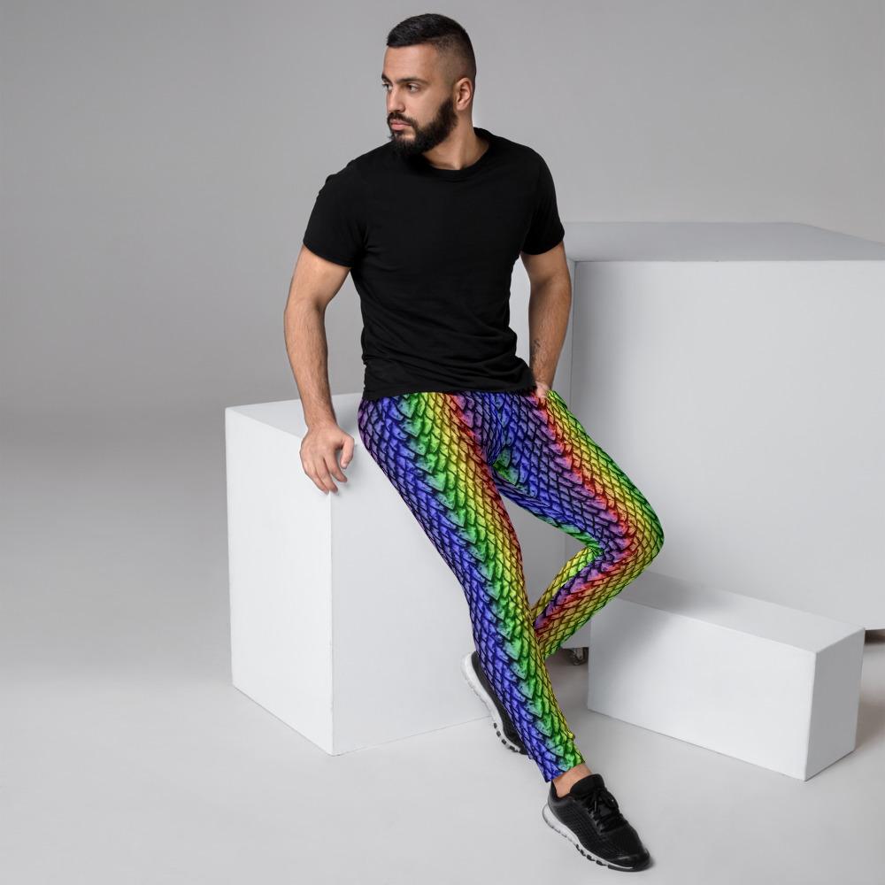 Rainbow Dragon Scale Men's Slim Fit Joggers