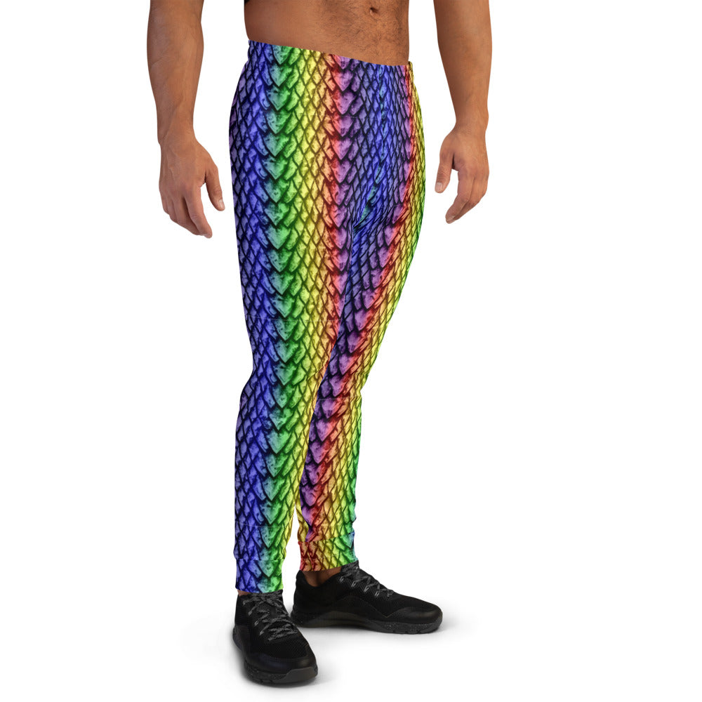 Rainbow Dragon Scale Men's Slim Fit Joggers