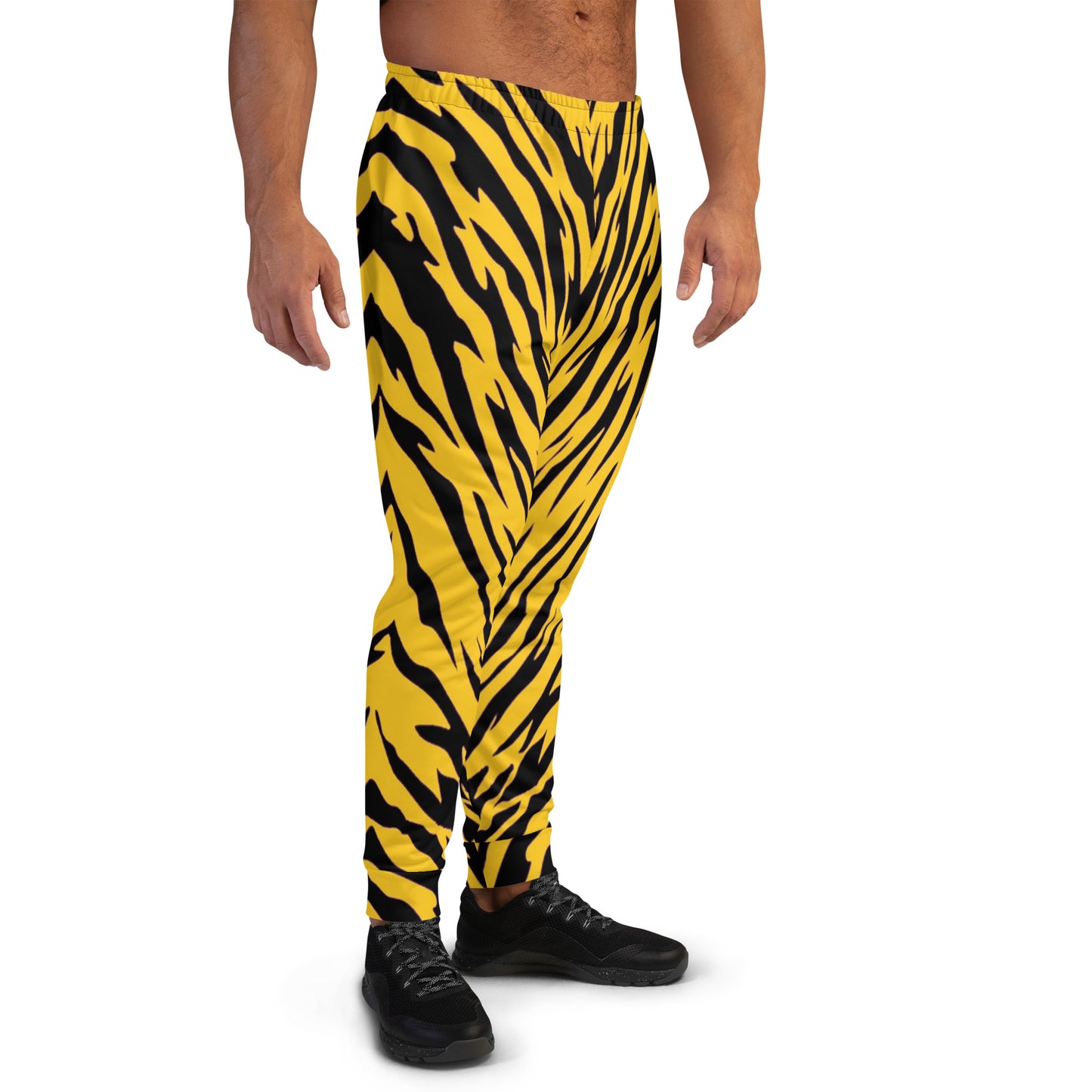 Black and Gold Tiger Stripes Men's Slim Fit Joggers