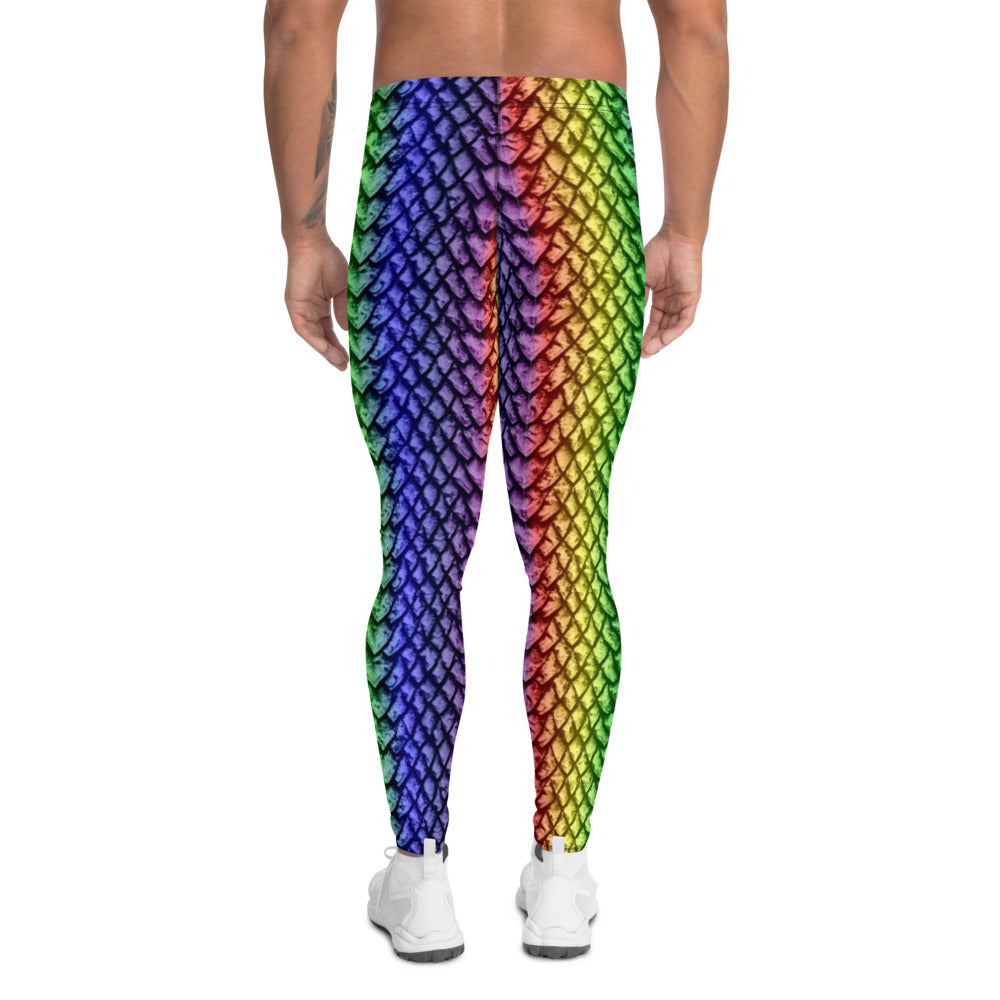 Rainbow Dragon Scale Men's Leggings