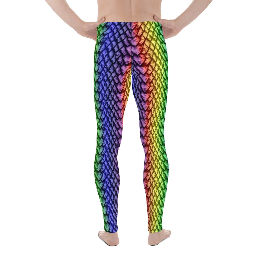 Rainbow Dragon Scale Men's Leggings