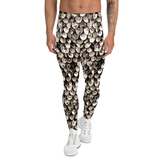 Tarnished Scale Mail Print Men's Leggings