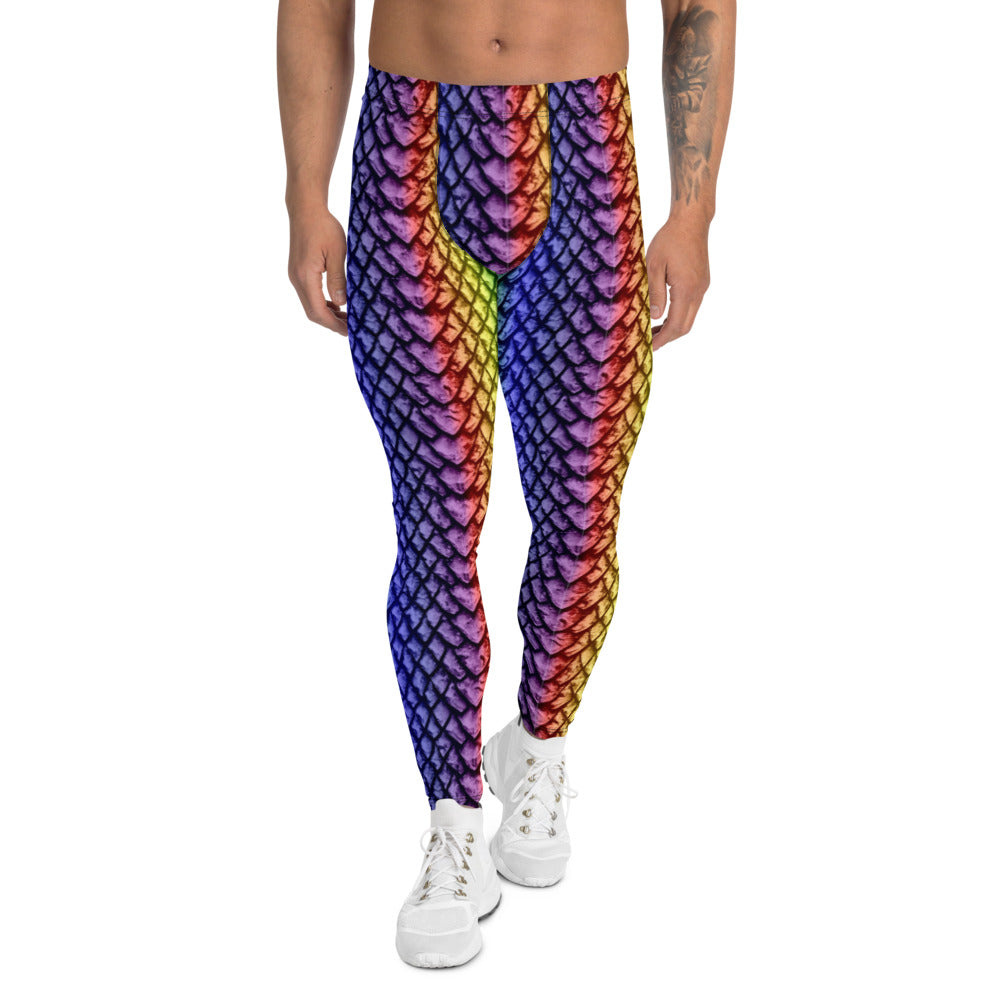 Rainbow Dragon Scale Men's Leggings