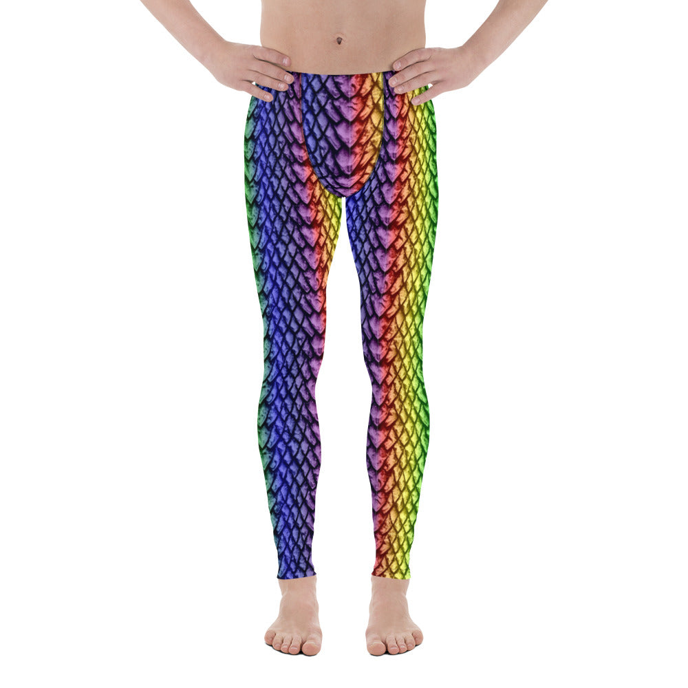 Rainbow Dragon Scale Men's Leggings