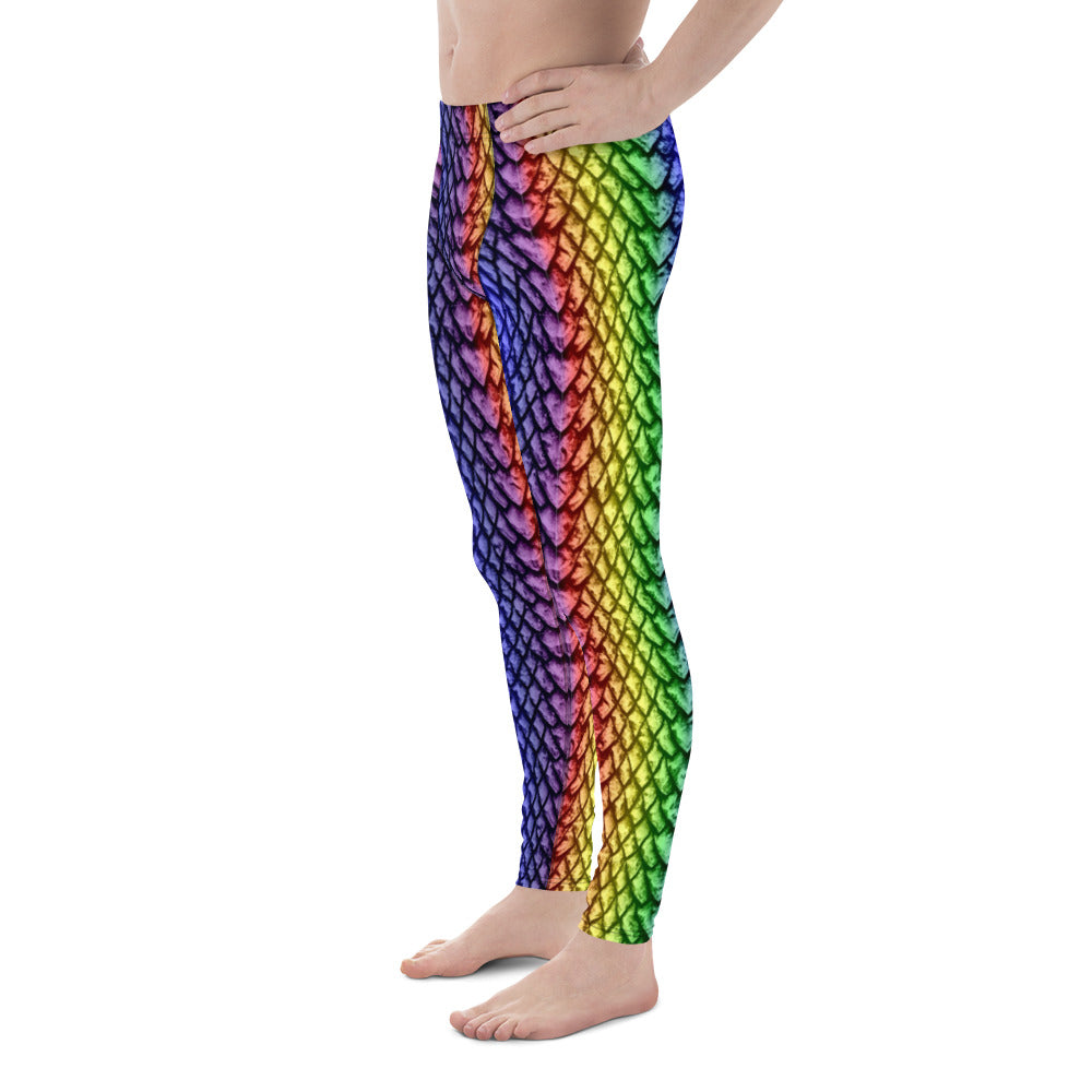 Rainbow Dragon Scale Men's Leggings