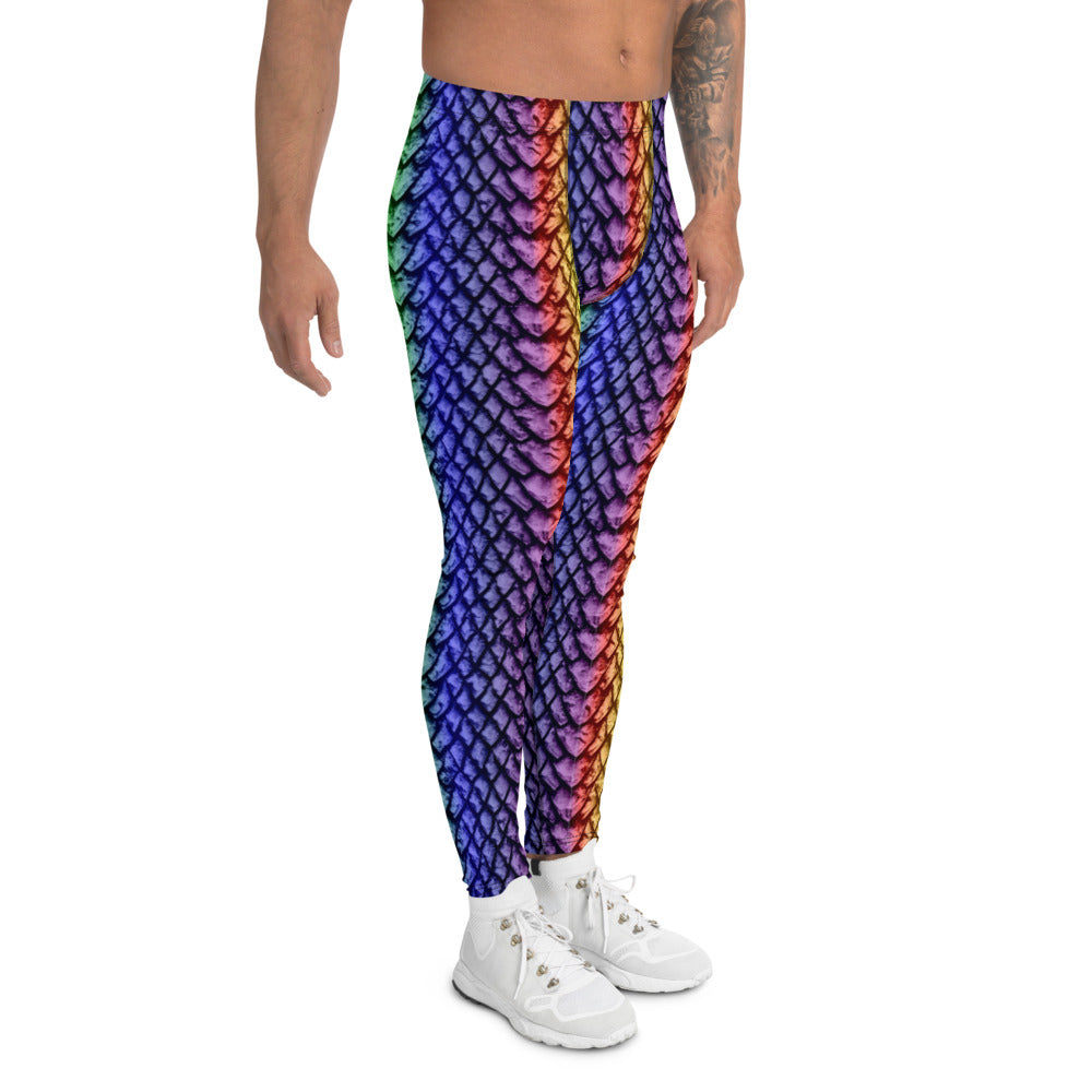 Rainbow Dragon Scale Men's Leggings