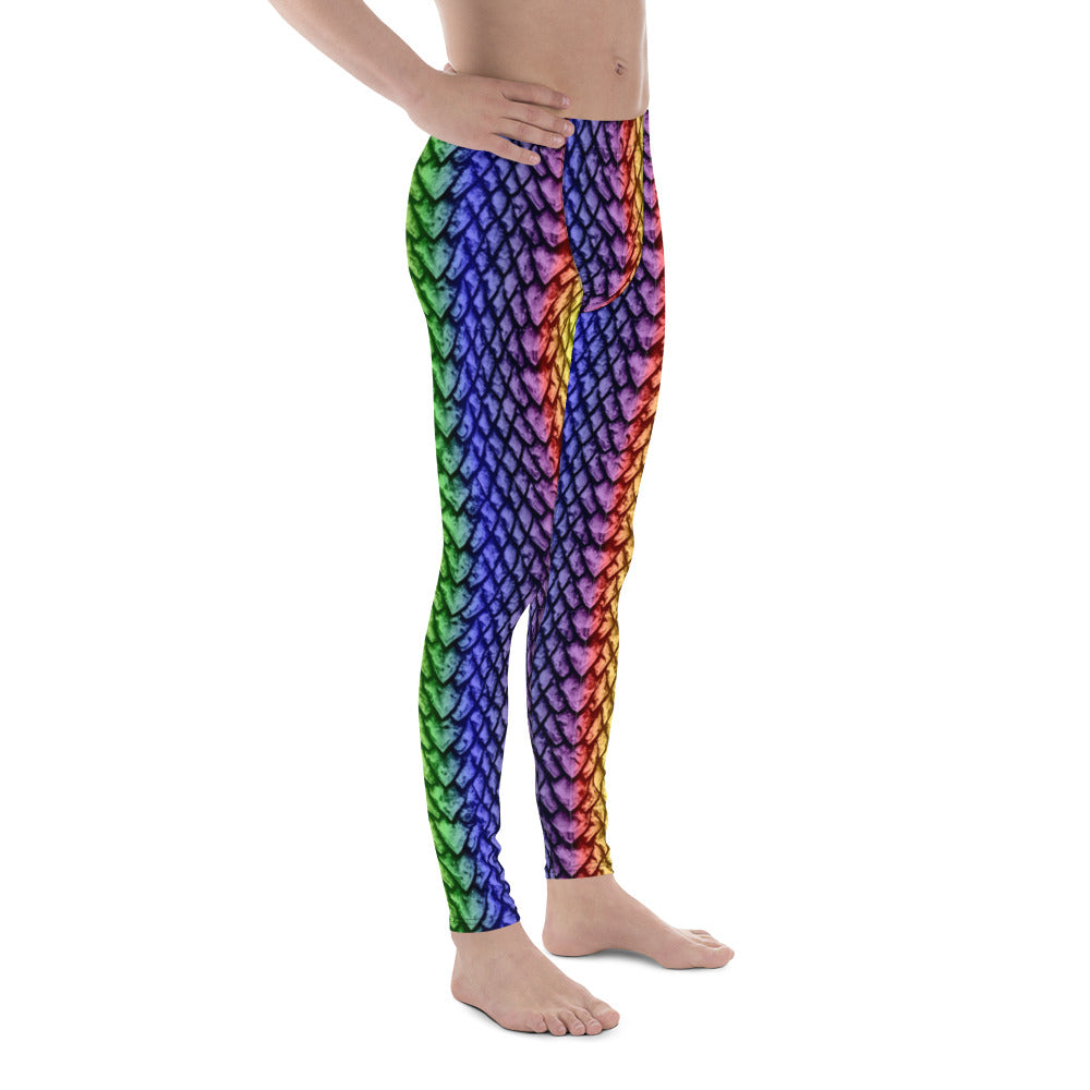 Rainbow Dragon Scale Men's Leggings