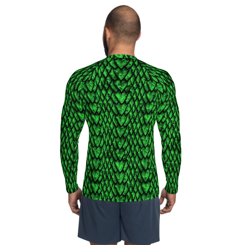 Emerald Dragon Scale Men's Rash Guard