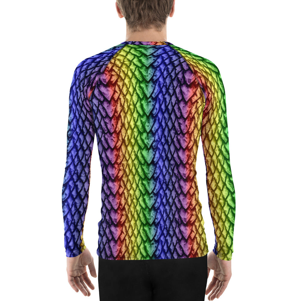 Rainbow Dragon Scale Men's Rash Guard