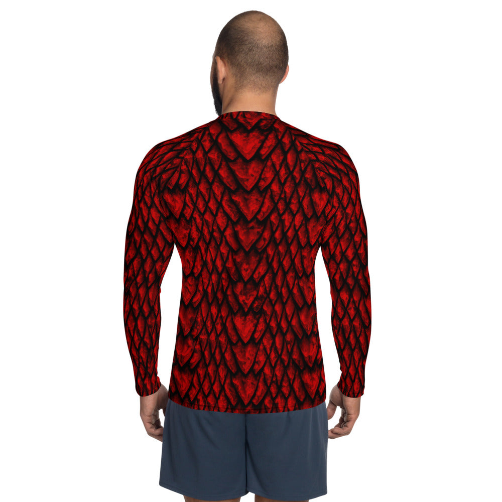 Ruby Dragon Scale Men's Rash Guard