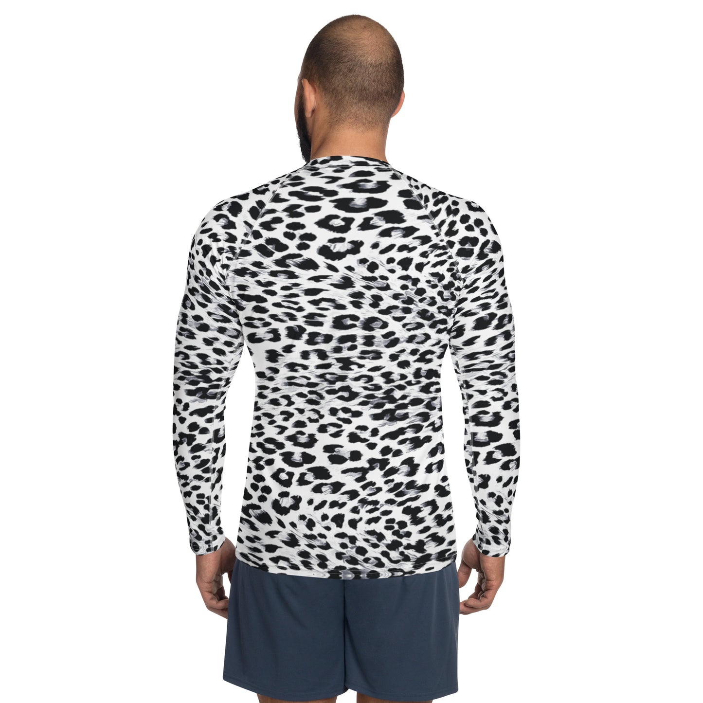 Snow Leopard Print Men's Rash Guard