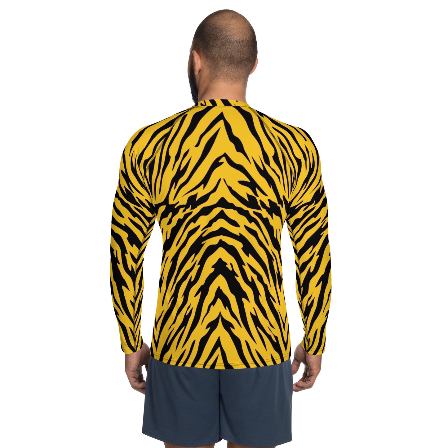 Black and Gold Tiger Stripes Men's Rash Guard