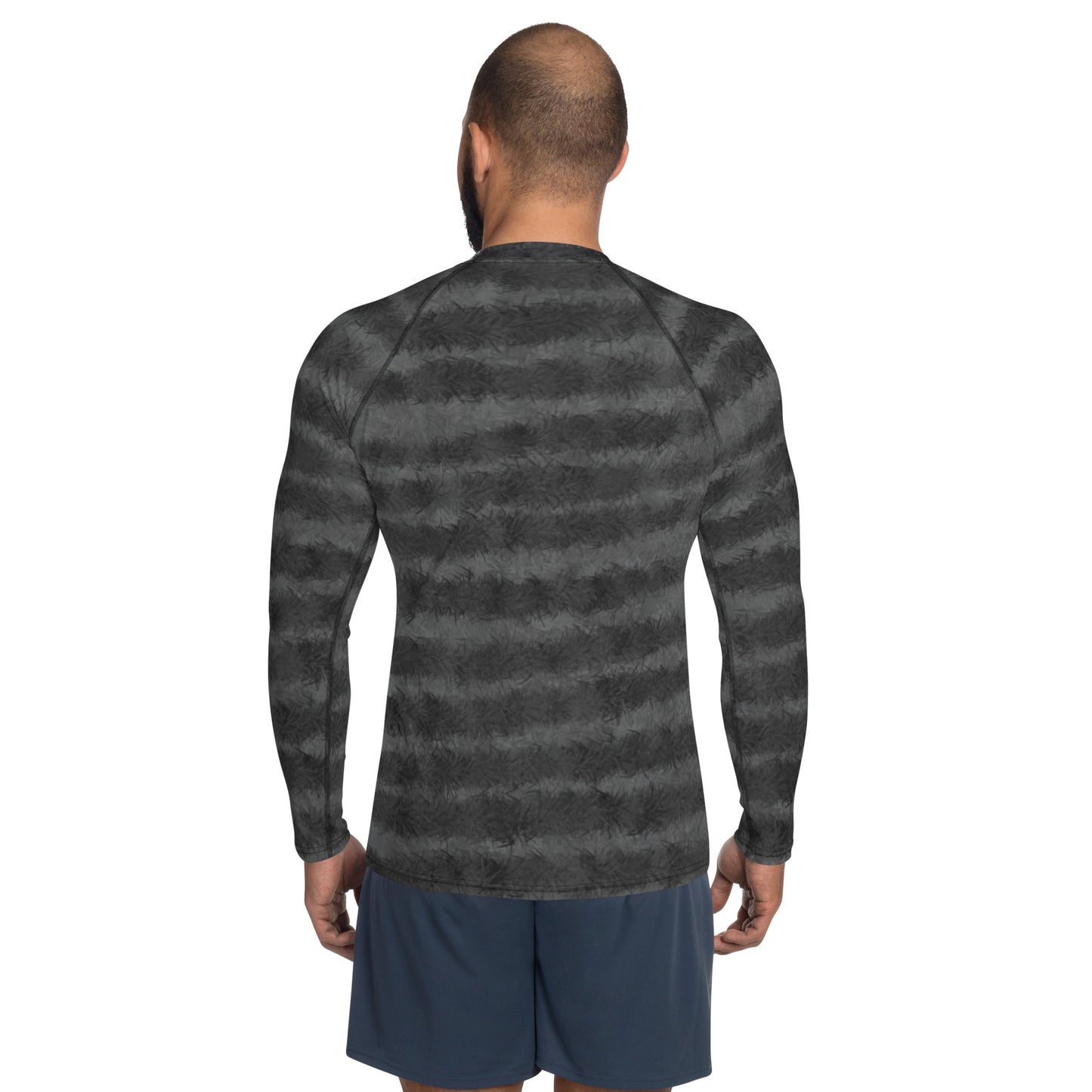 Grey Tabby Cat Fur Print Men's Rash Guard