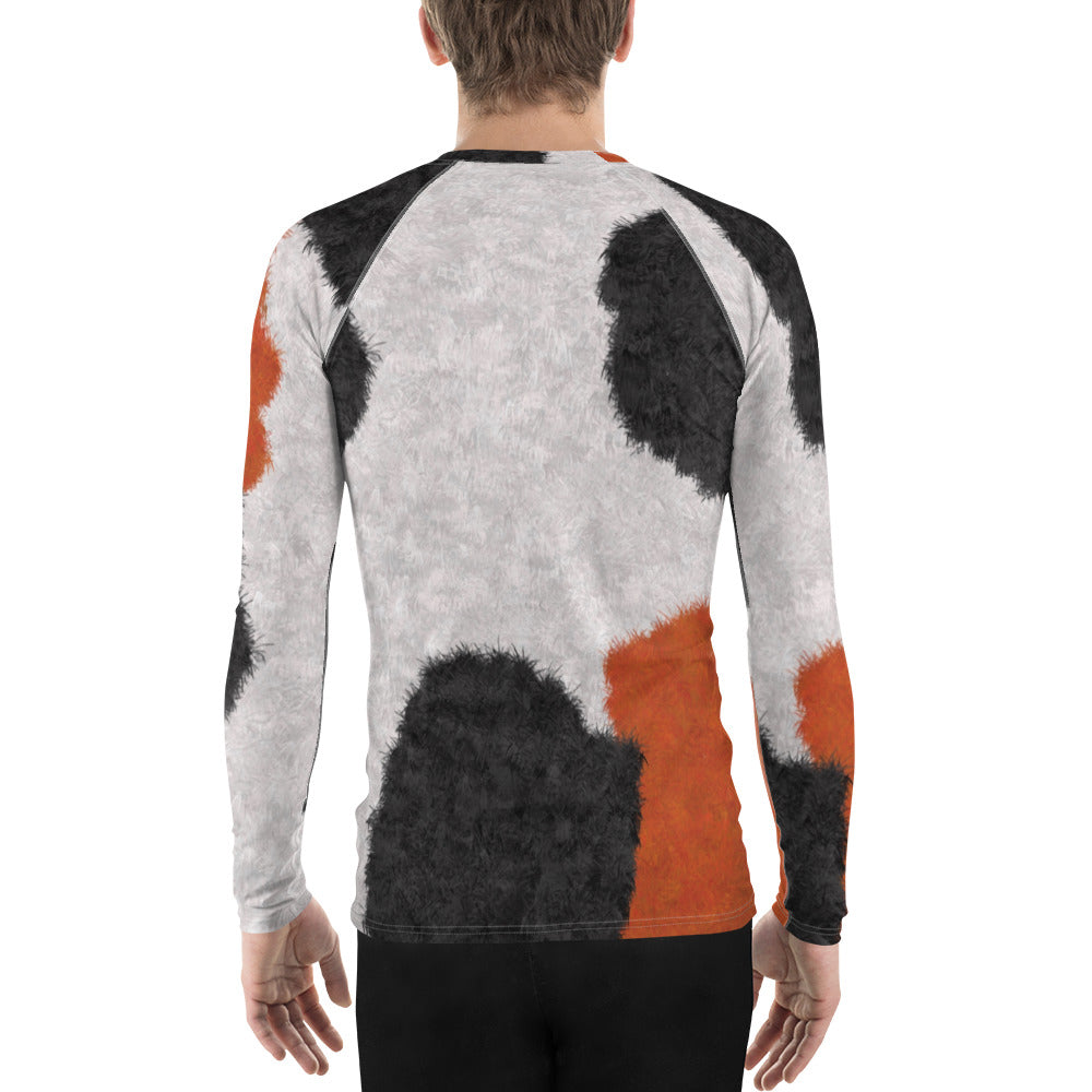 Calico Cat Fur Print Men's Rash Guard