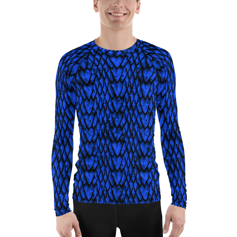 Sapphire Dragon Scale Men's Rash Guard