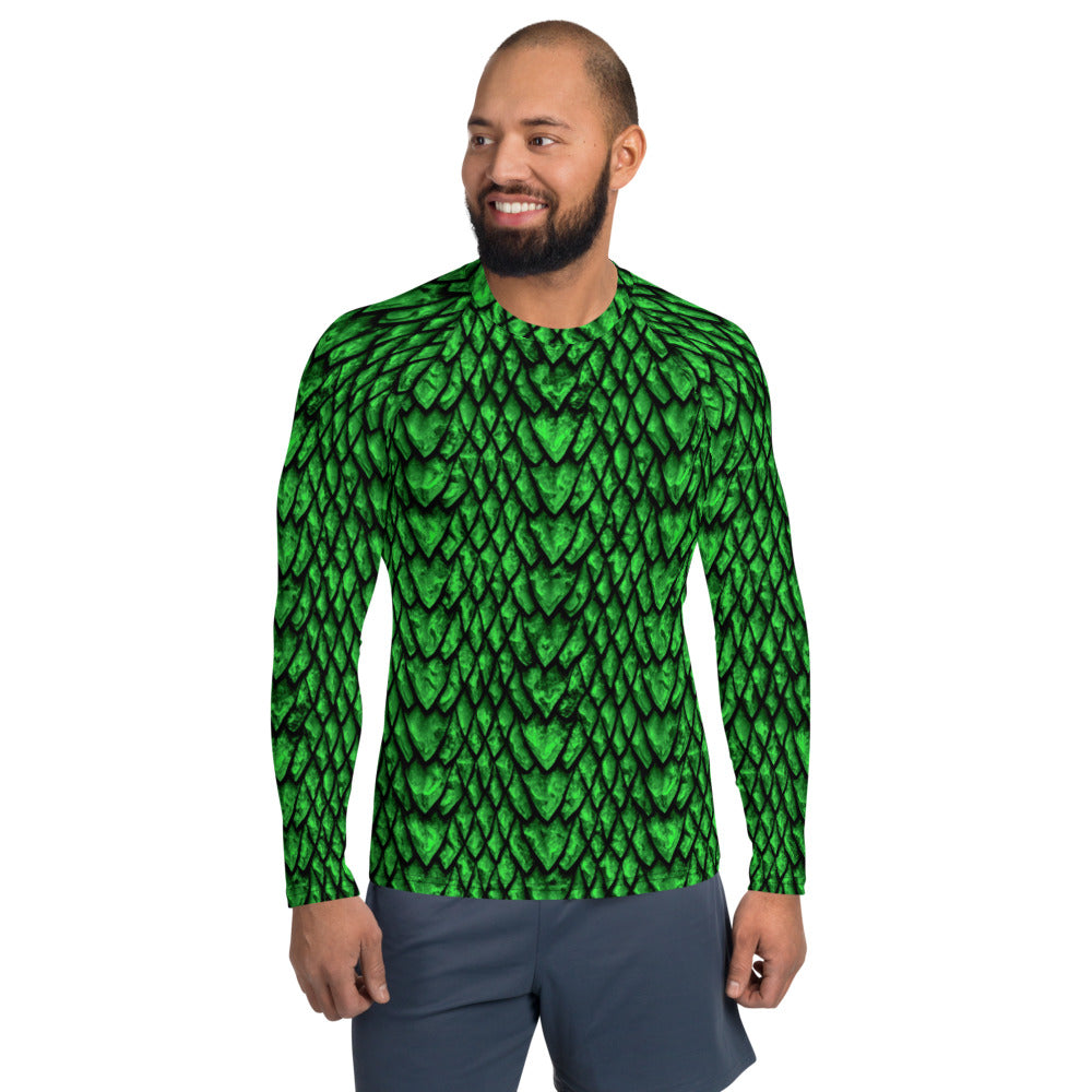 Emerald Dragon Scale Men's Rash Guard