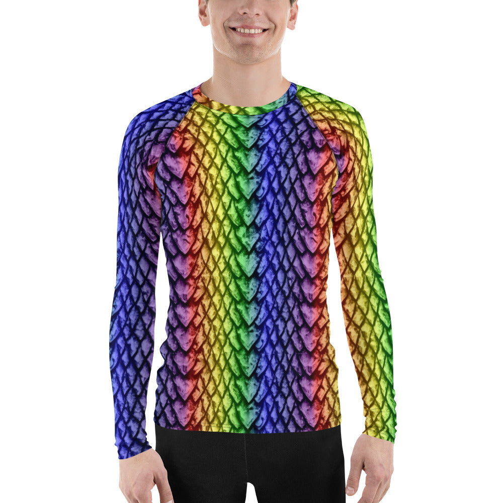 Rainbow Dragon Scale Men's Rash Guard