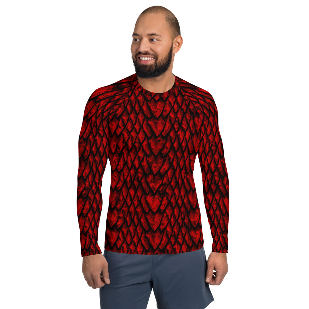 Ruby Dragon Scale Men's Rash Guard