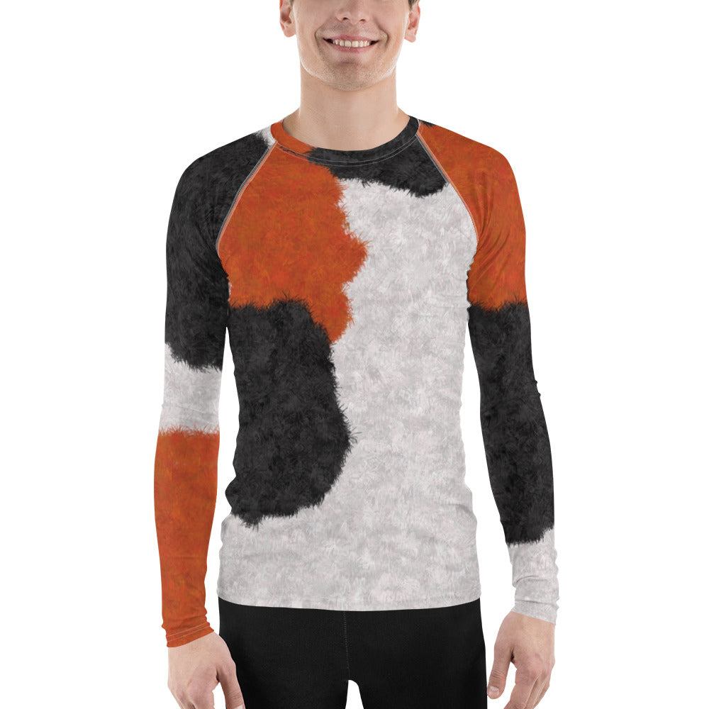 Calico Cat Fur Print Men's Rash Guard