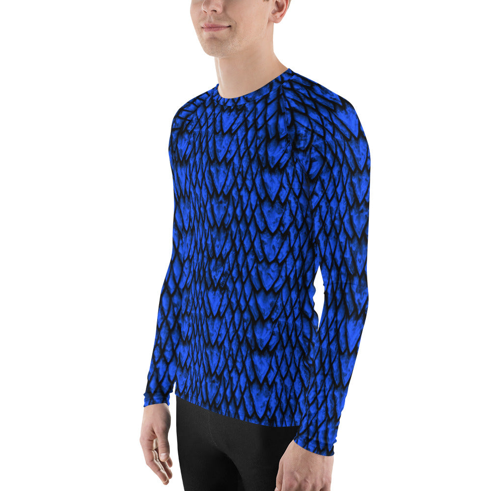 Sapphire Dragon Scale Men's Rash Guard