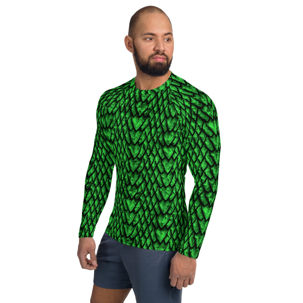 Emerald Dragon Scale Men's Rash Guard