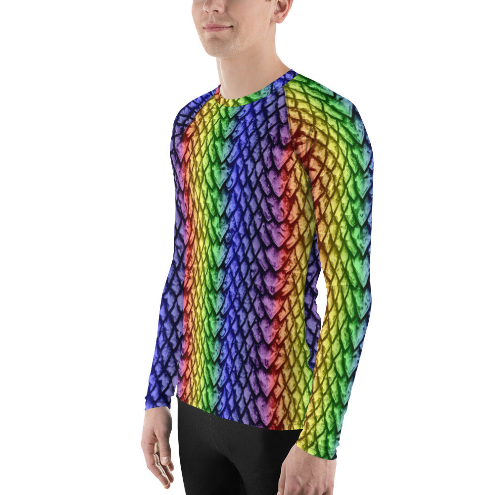 Rainbow Dragon Scale Men's Rash Guard