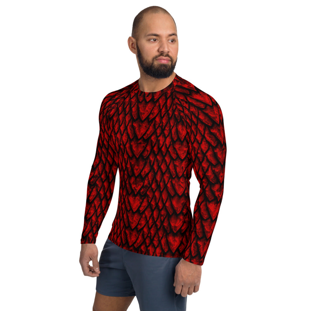 Ruby Dragon Scale Men's Rash Guard