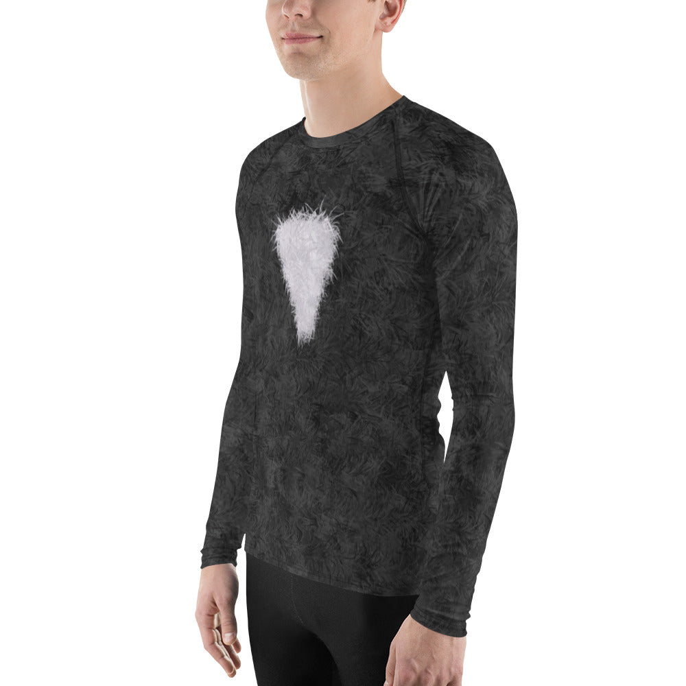 Black Cat with White Bib Fur Print Men's Rash Guard