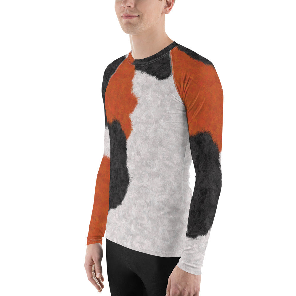 Calico Cat Fur Print Men's Rash Guard