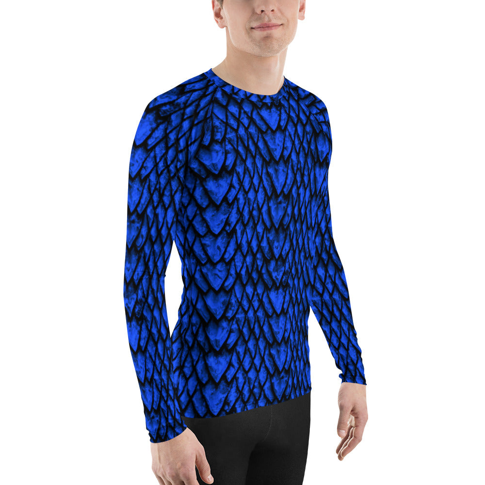 Sapphire Dragon Scale Men's Rash Guard