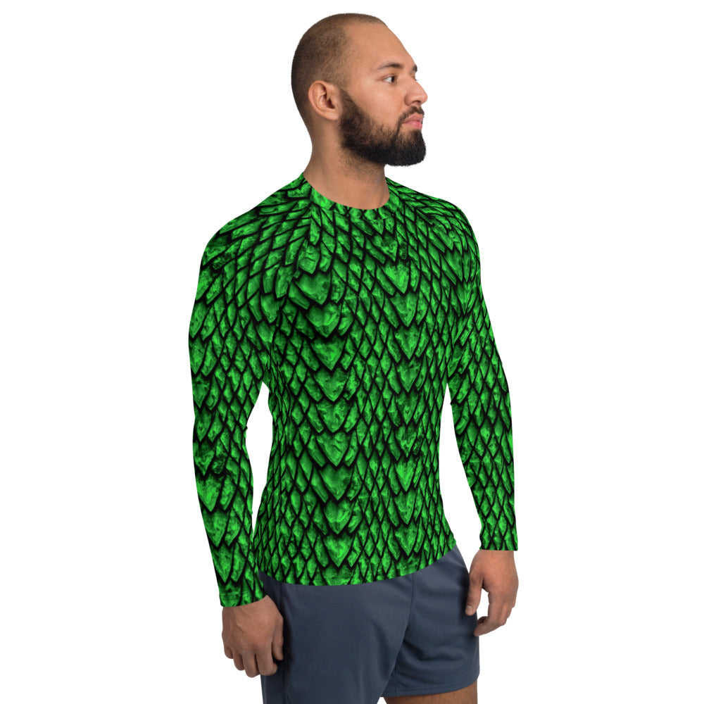 Emerald Dragon Scale Men's Rash Guard